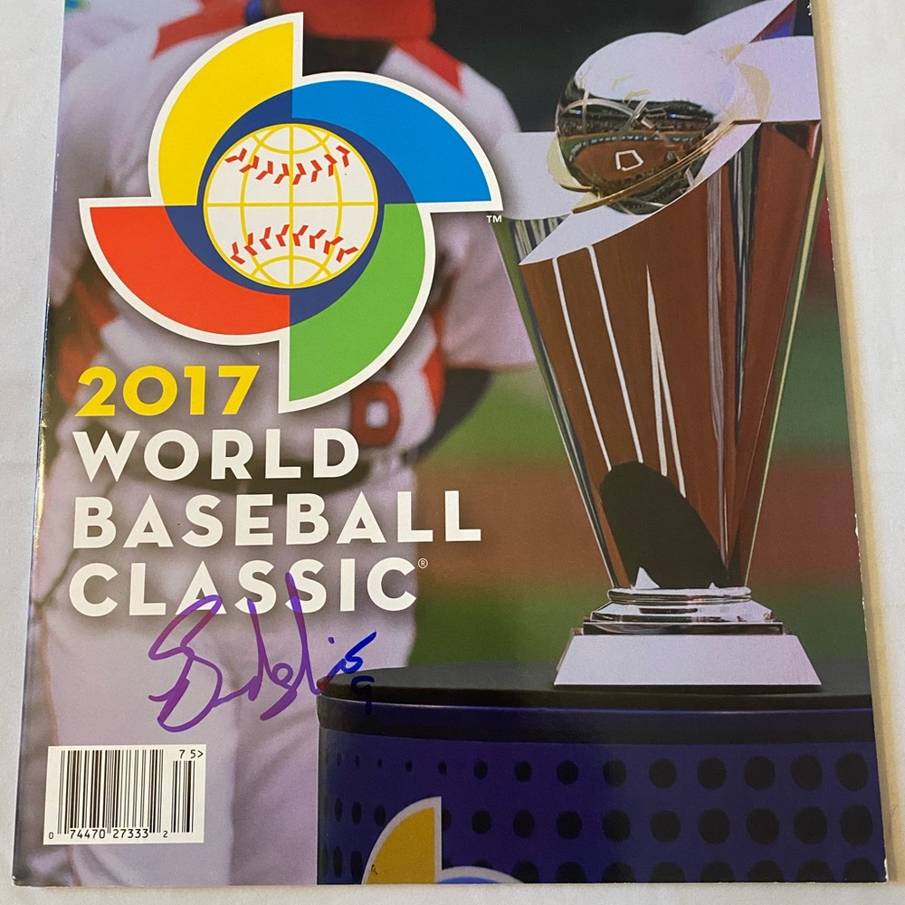 2017 World Baseball Classic Program Brandon Nimmo signed NY mets MLB autograph
